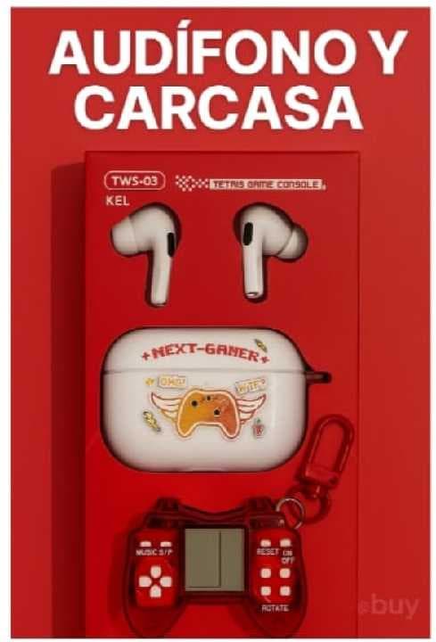 Audífonos con llavero videojuego