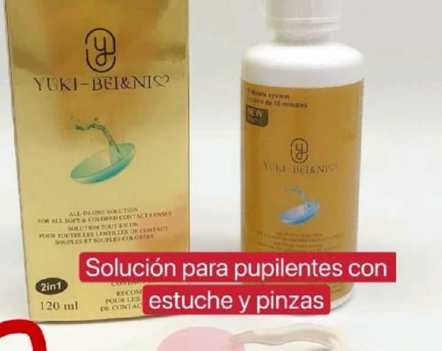 Solución para pupilentes con estuche