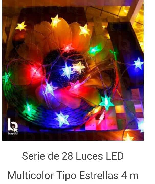 Serie navideña estrella multicolor 4 metros