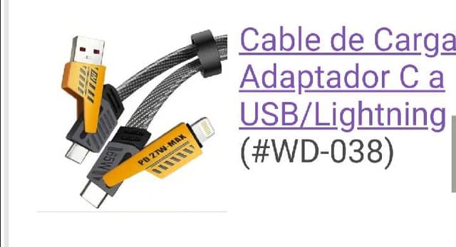 Cable de carga amarillo